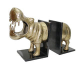 Moes Home Hippo Bookends in Brass