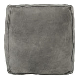Moes Home Jules Suede Pouf in Blue Grey