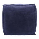 Moes Home Jules Suede Pouf in Blue