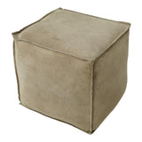 Moes Home Jules Suede Pouf in Light Grey