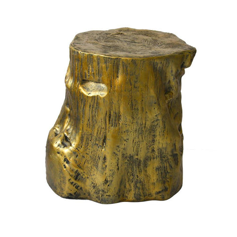 Moes Home Log Stool Gold in Gold
