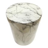 Moes Home Marmo Ceramic Stool in White