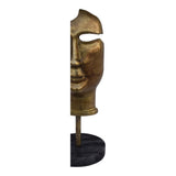 Moes Home Mask On Stand in Antique Gold