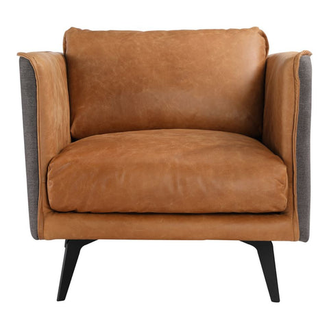Moes Home Messina Leather Arm Chair Cognac