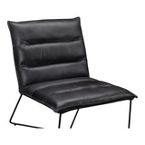Moes Home Naxos Leather Chair in Grey