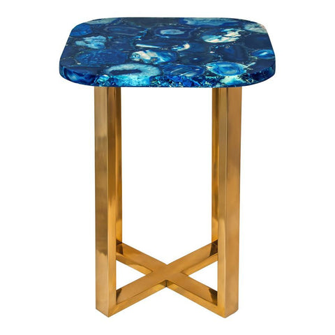 Moes Home Oceanic Blue Agate Accent Table
