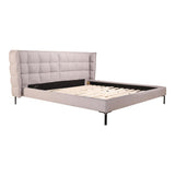 Moes Home Ostalo Upholstered Platform Bed in Light Grey