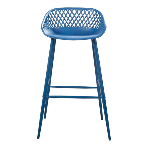 Moes Home Piazza Outdoor Barstool Blue-Set Of Two