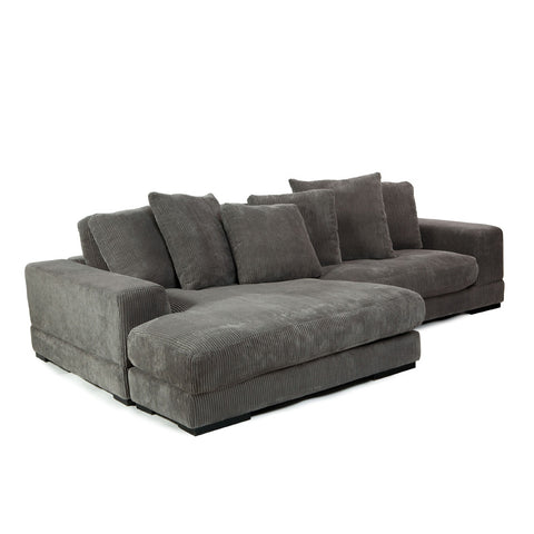 Moes Home Plunge Sectional in Charcoal