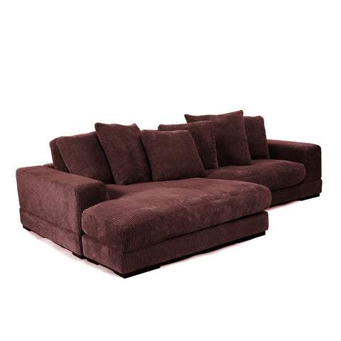 Moes Home Plunge Sectional in Dark Brown