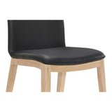 Moes Home Prestige Leather Dining Chair in Black - Set Of Two
