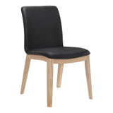 Moes Home Prestige Leather Dining Chair in Black - Set Of Two