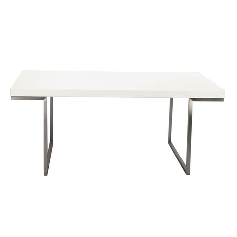 Moes Home Repetir Rectangular Dining Table w/ White Lacquer Top