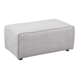 Moes Home Rodeo Ottoman in Light Grey