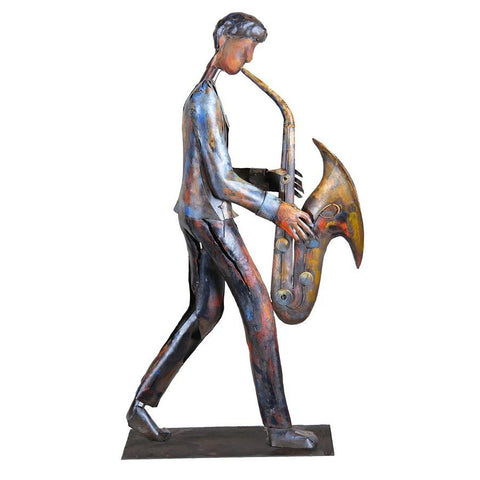 Moes Home Sax Player Statue in Multi