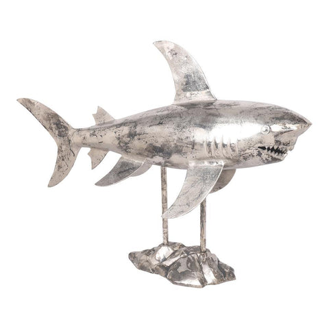 Moes Home Shark Sculpture Antique Nickel in Silver