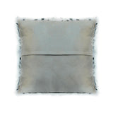 Moes Home Spotted Goat Fur Pillow in Light Grey