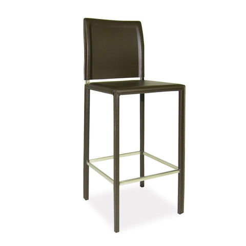 Moes Home Stallo Barstool in Charcoal Leather