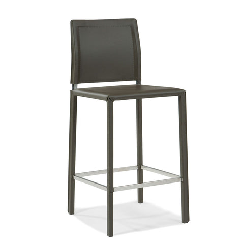Moes Home Stallo Counter Stool in Charcoal Leather