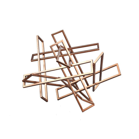 Moes Home Tangled Rectangles Sculpture Gold Small