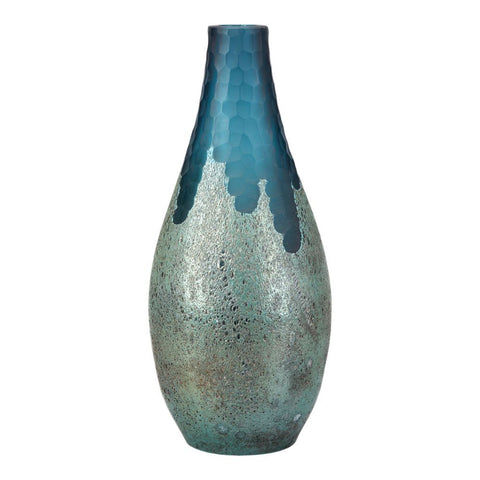 Moes Home Teardrop Vase Blue