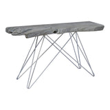 Moes Home Tundra Console Table in Light Grey