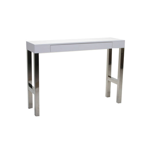 Moes Home Tura Rectangular Console Table w/ White Lacquer Top
