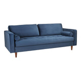 Moes Home Velluto Sofa Velvet in Blue