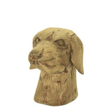 Moes Home Wooden Dog Head in Dark Brown