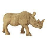 Moes Home Wooden Rhino in Dark Brown