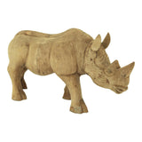 Moes Home Wooden Rhino in Dark Brown