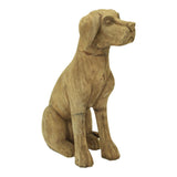 Moes Home Wooden Sitting Dog in Dark Brown