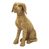 Moes Home Wooden Sitting Dog in Dark Brown