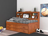 OS Home and Office Furniture Model 2122-K6-KD, Solid Pine Twin Daybed with Six Sturdy Drawers in Warm Honey