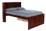 OS Home and Office Furniture Model 2821-K6-KD Solid Pine Full Captains Bookcase Bed with 6 drawers in Rich Merlot