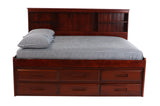 OS Home and Office Furniture Model 2823-K6-KD, Solid Pine Full Daybed with Six Sturdy Drawers in Rich Merlot