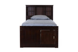 OS Home and Office Furniture Model 2920-K12-KD Twin Bookcase Bed with Twelve Drawers in Dark Espresso