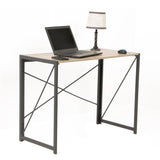 OS Home and Office Furniture Model 42240 No Tool Writing Desk with Metal Legs and Sewn Oak Laminate Top