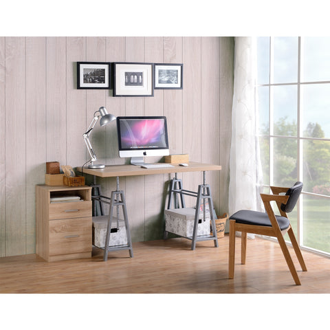 OS Home and Office Model 22222 Adjustable Height Writing Desk with Sturdy Metal Base