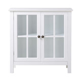 OS Home and Office Model 22600 White Glass Door Accent and Display Cabinet
