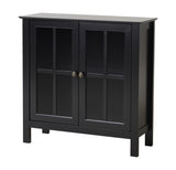 OS Home and Office Model 22601 Black Glass Door Accent and Display Cabinet