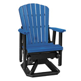 OS Home and Office Model 510BBK Fan Back Swivel Glider in Blue with a black base