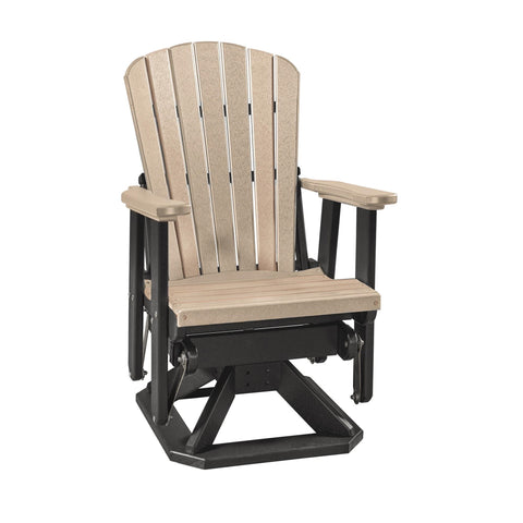OS Home and Office Model 510WWBK Fan Back Swivel Glider in Weatherwood with a black base