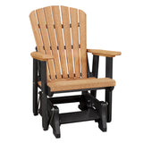 OS Home and Office Model 515CBK Fan Back Glider in Cedar with a Black Base