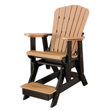 OS Home and Office Model 516CBK Fan Back Balcony Glider in Cedar with a Black Base