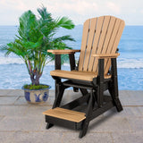OS Home and Office Model 516CBK Fan Back Balcony Glider in Cedar with a Black Base