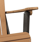 OS Home and Office Model 519CBK Fan Back Folding Adirondack Chair in Cedar with a Black Base