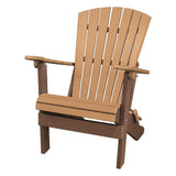 OS Home and Office Model 519CTB Fan Back Folding Adirondack Chair Made in the USA- Cedar on Tudor Brown Base