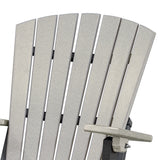 OS Home and Office Model 519LGB Fan Back Folding Adirondack Chair Made in the USA- Light Gray on Black Base