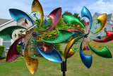 OS Home and Office Model 622245 Double Colorful Pinwheel Wind Spinner